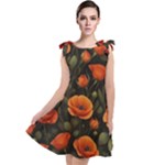 Repeating Patte C4ecc Repeating Patte 9bff2 Tie Up Tunic Dress