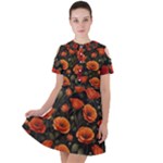 Repeating Patte C4ecc Repeating Patte 9bff2 Short Sleeve Shoulder Cut Out Dress 