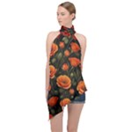 Repeating Patte C4ecc Repeating Patte 9bff2 Halter Asymmetric Satin Top