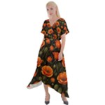 Repeating Patte C4ecc Repeating Patte 9bff2 Cross Front Sharkbite Hem Maxi Dress