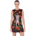 Repeating Patte C4ecc Repeating Patte 9bff2 Lace Up Front Bodycon Dress