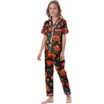 Repeating Patte C4ecc Repeating Patte 9bff2 Kids  Satin Short Sleeve Pajamas Set