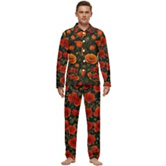 Men s Long Sleeve Velvet Pocket Pajamas Set 