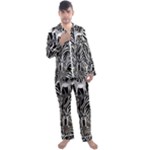 Abstract Zebra Men s Long Sleeve Satin Pajamas Set