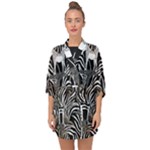 Abstract Zebra Half Sleeve Chiffon Kimono