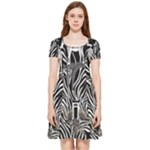 Abstract Zebra Inside Out Cap Sleeve Dress
