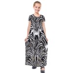Abstract Zebra Kids  Short Sleeve Maxi Dress