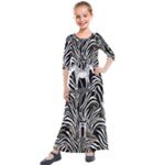 Abstract Zebra Kids  Quarter Sleeve Maxi Dress