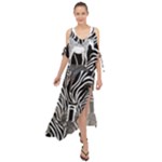 Abstract Zebra Maxi Chiffon Cover Up Dress
