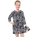 Abstract Zebra Kids  Quarter Sleeve Shirt Dress