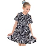 Abstract Zebra Kids  Short Sleeve Shirt Dress