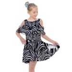 Abstract Zebra Kids  Shoulder Cutout Chiffon Dress