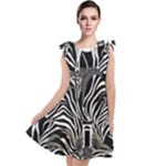 Abstract Zebra Tie Up Tunic Dress