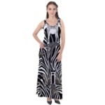 Abstract Zebra Sleeveless Velour Maxi Dress