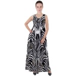 Abstract Zebra Empire Waist Velour Maxi Dress
