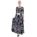 Abstract Zebra Half Sleeves Maxi Dress