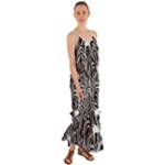 Abstract Zebra Cami Maxi Ruffle Chiffon Dress
