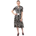Abstract Zebra Keyhole Neckline Chiffon Dress