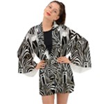 Abstract Zebra Long Sleeve Kimono