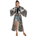 Abstract Zebra Maxi Kimono