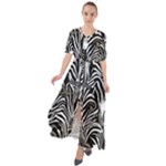 Abstract Zebra Waist Tie Boho Maxi Dress