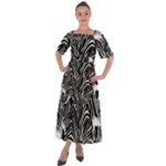 Abstract Zebra Shoulder Straps Boho Maxi Dress 