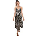 Abstract Zebra Halter Tie Back Dress 