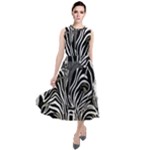 Abstract Zebra Round Neck Boho Dress