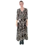 Abstract Zebra Button Up Maxi Dress