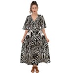 Abstract Zebra Kimono Sleeve Boho Dress