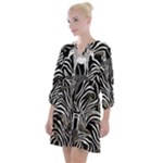 Abstract Zebra Open Neck Shift Dress