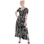 Abstract Zebra Button Up Short Sleeve Maxi Dress