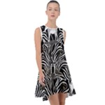 Abstract Zebra Frill Swing Dress