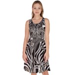 Abstract Zebra Knee Length Skater Dress With Pockets