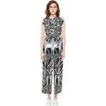 Abstract Zebra Women s Frill Top Chiffon Jumpsuit