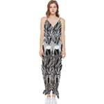Abstract Zebra Sleeveless Tie Ankle Chiffon Jumpsuit