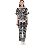 Abstract Zebra Batwing Lightweight Chiffon Jumpsuit