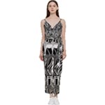 Abstract Zebra V-Neck Camisole Jumpsuit