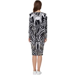 Long Sleeve V-Neck Bodycon Dress  