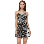Abstract Zebra Short Frill Dress