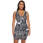 Abstract Zebra Draped Bodycon Dress