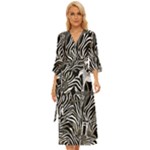 Abstract Zebra Midsummer Wrap Dress