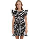 Abstract Zebra Kids  Winged Sleeve Dress