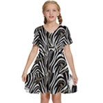 Abstract Zebra Kids  Short Sleeve Tiered Mini Dress