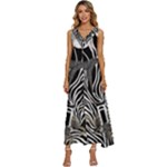 Abstract Zebra V-Neck Sleeveless Loose Fit Overalls