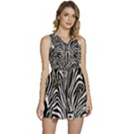 Abstract Zebra Sleeveless High Waist Mini Dress