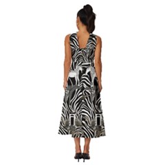 Sleeveless Cross Front Cocktail Midi Chiffon Dress 