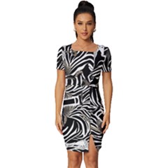 Fitted Knot Split End Bodycon Dress 