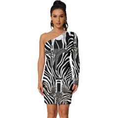Long Sleeve One Shoulder Mini Dress 