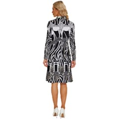 Long Sleeve Shirt Collar A-Line Dress 